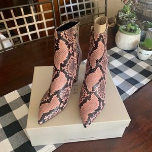 Never Been Worn! Snakeskin Pink Booties